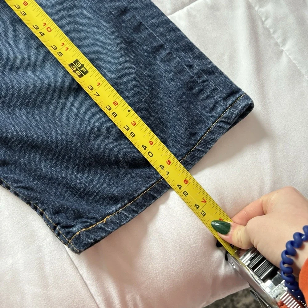 Levis 514‎ Straight Fit Jeans Stretch Dark Blue Mens 36x32 Grunge Punk Cotton